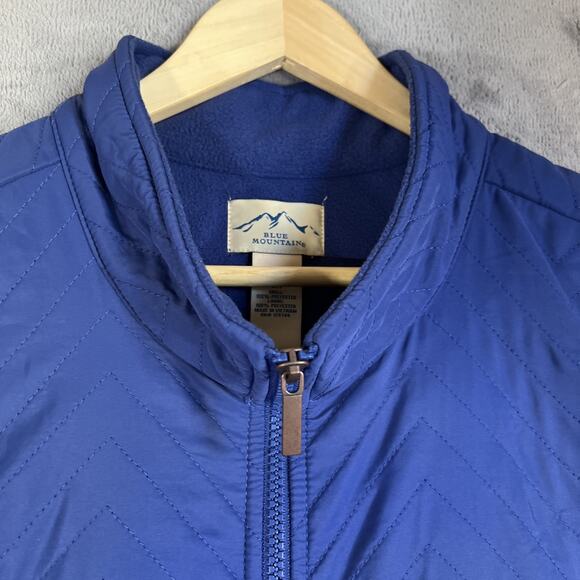 Blue Mountain Vest Women's 3X Blue Quilted Fleece Lined Pockets Cinched Waist - Picture 4 of 8